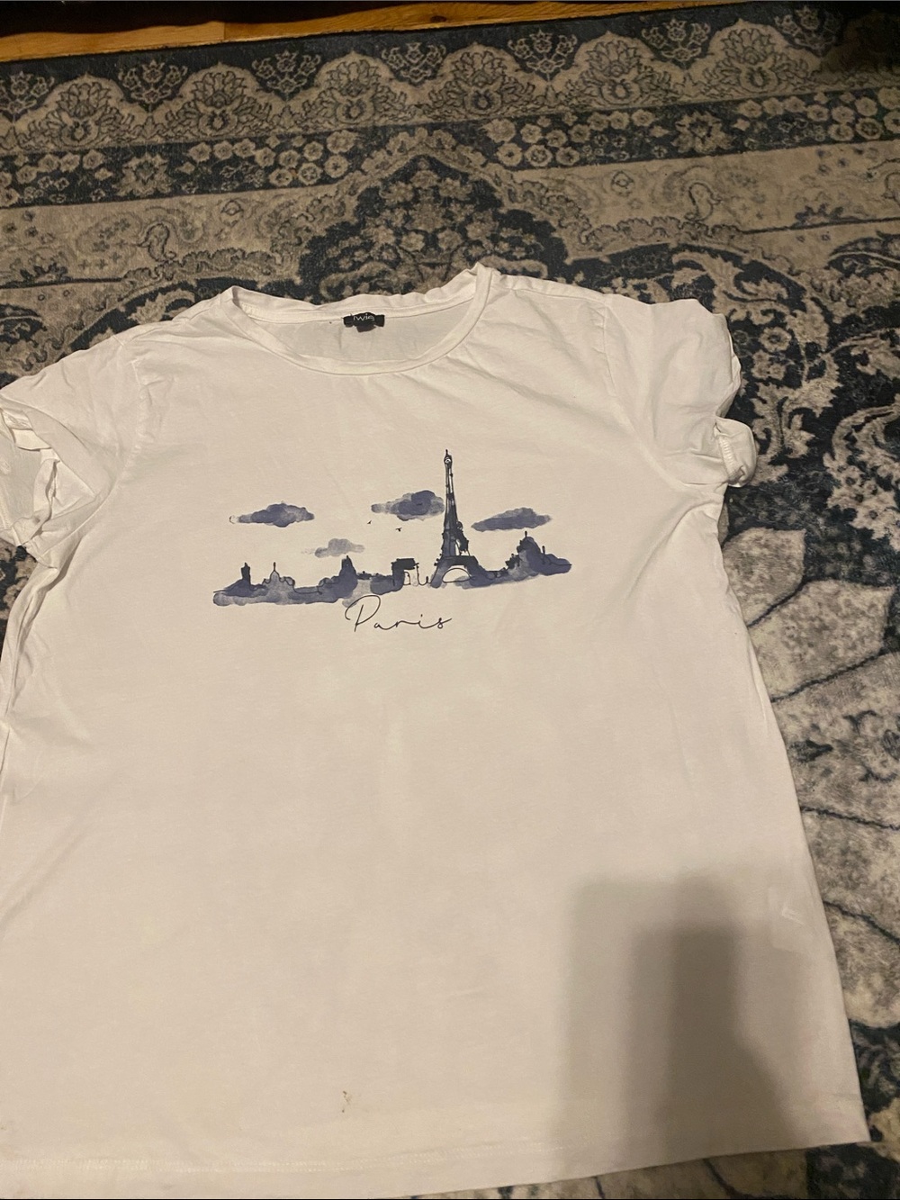 White Paris Skyline Graphic Tee